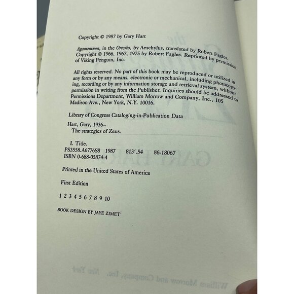 the strategies of zeus hardcover book by gary hart 1987 English 360 READ - Picture 6 of 7